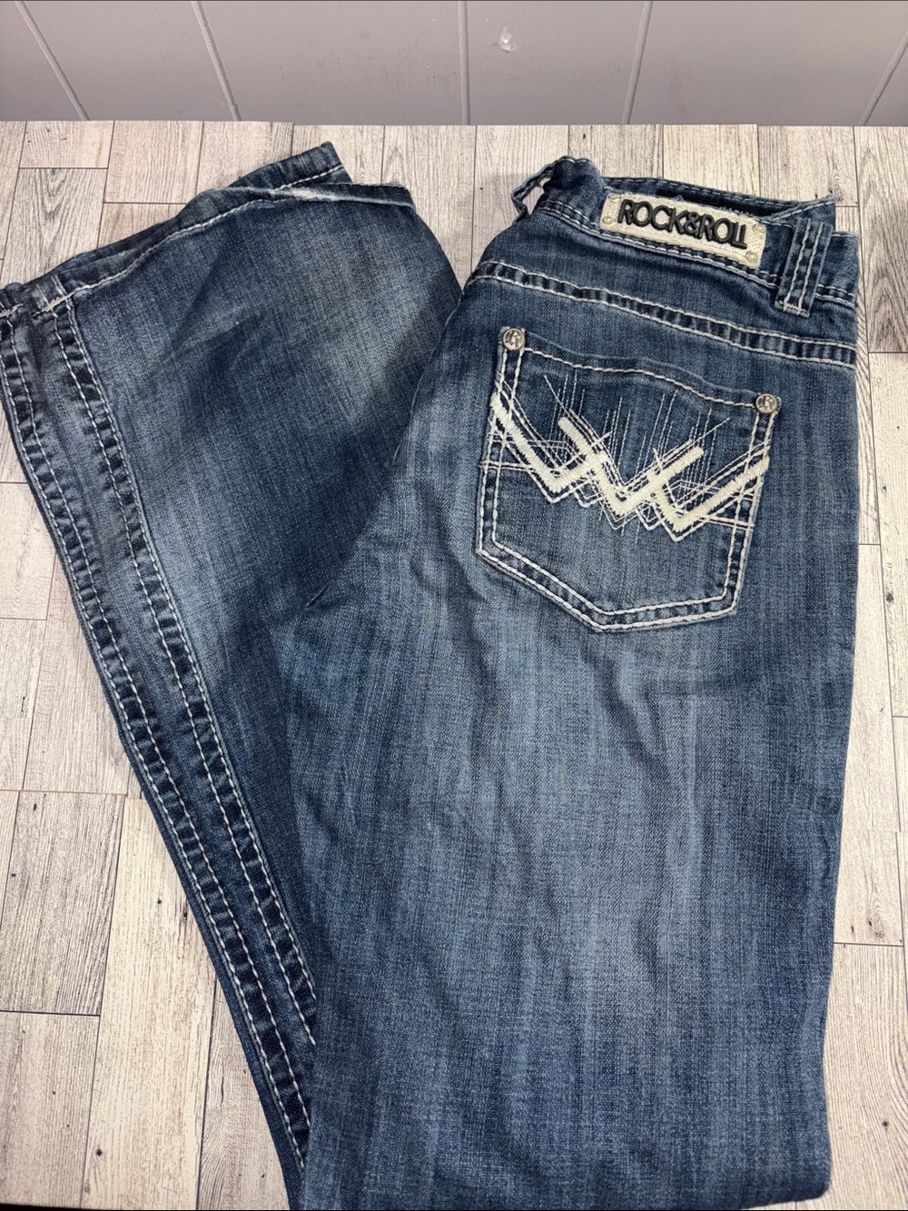Rock & Roll Denim Women's Boot Cut Jeans — Dark Blue